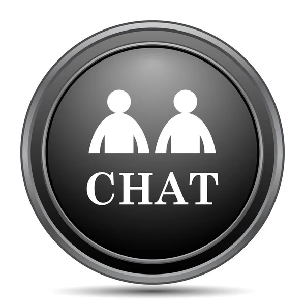 Icona Chat Pulsante Sito Web Nero Sfondo Bianco — Foto Stock