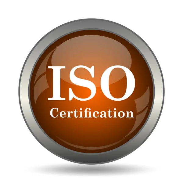 Icona Certificazione Iso Pulsante Internet Sfondo Bianco — Foto Stock