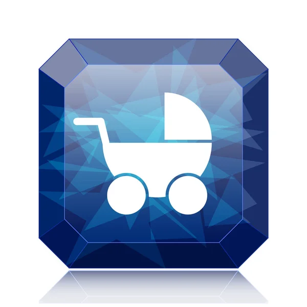 Baby Carriage Icon Blue Website Button White Background — Stock Photo, Image