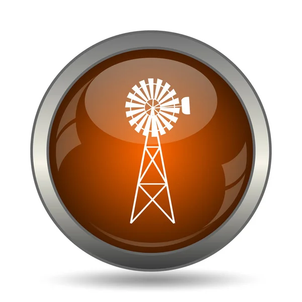 Klassieke Windmolen Pictogram Internet Knop Witte Achtergrond — Stockfoto