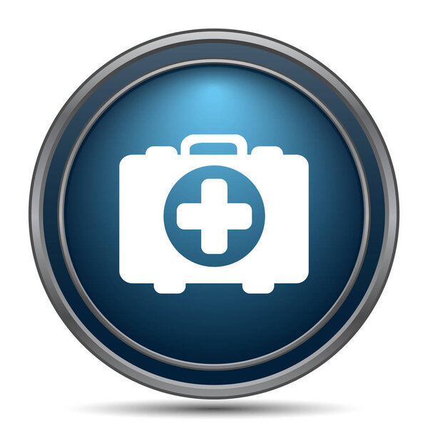 Medical bag icon. Internet button on white background