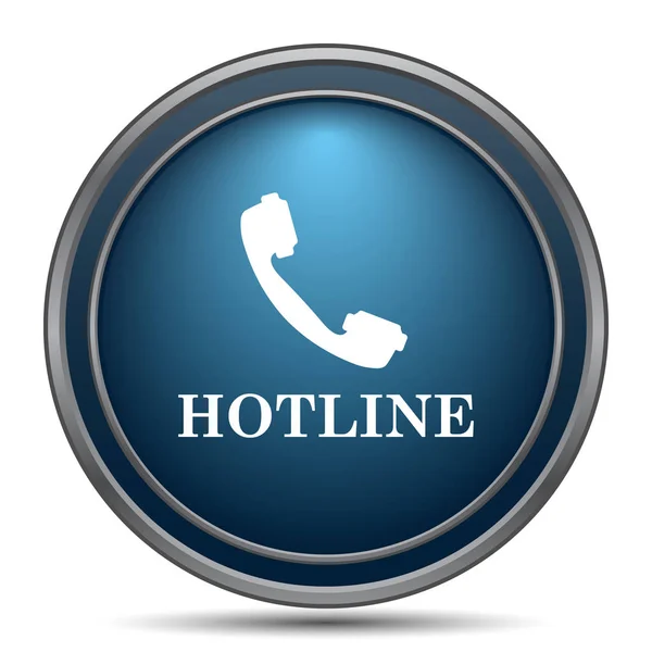 Hotline Ikonen Internet Knappen Vit Bakgrund — Stockfoto