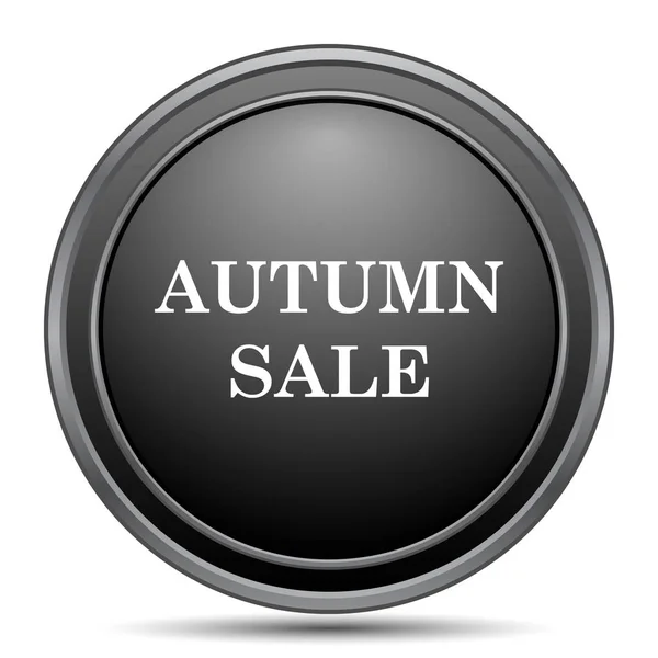 Podzimní Prodej Černé Stránky Tlačítko Bílém Pozadí — Stock fotografie