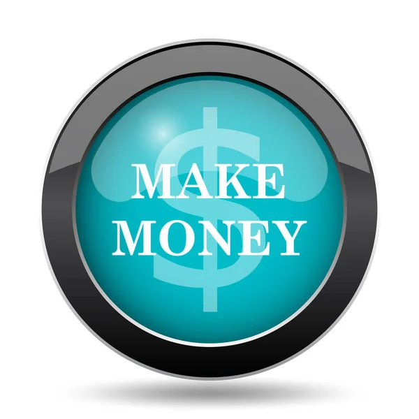Make Money Icon Aby Przycisk Stronie Internetowej Pieniądze Białym Tle — Zdjęcie stockowe