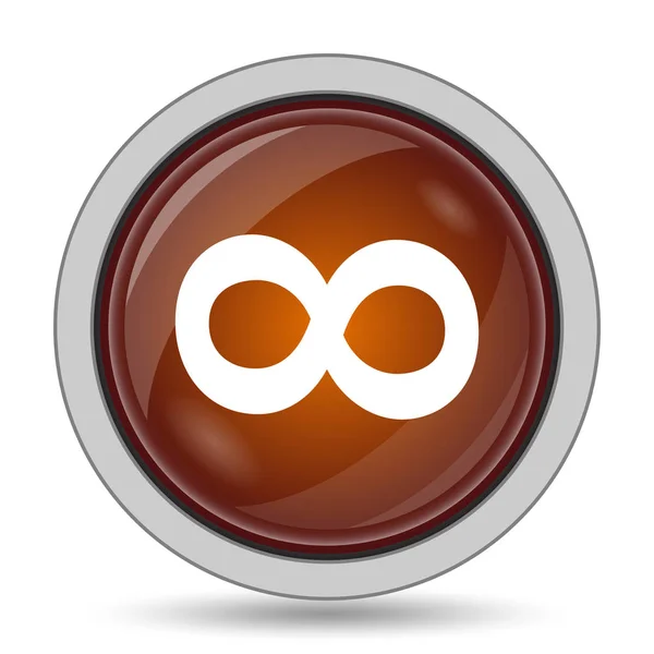 Icono Signo Infinito Botón Naranja Del Sitio Web Sobre Fondo —  Fotos de Stock