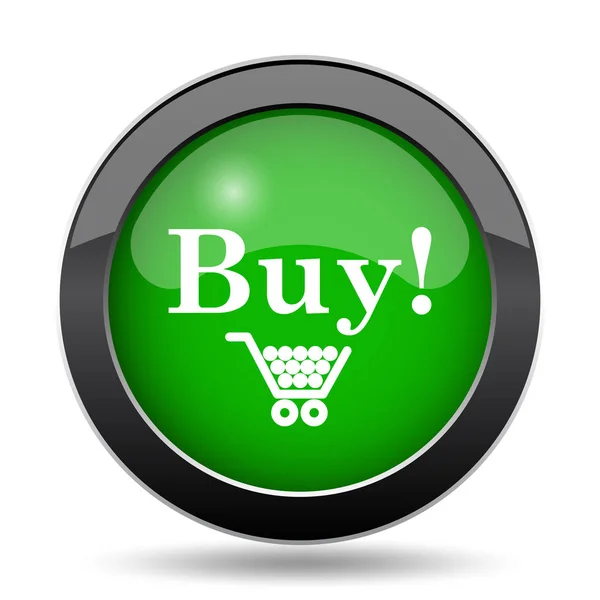 Comprar Icono Botón Verde Sitio Web Sobre Fondo Blanco — Foto de Stock