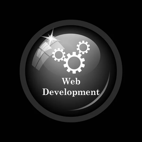 Web Development Icon Internet Button Black Background — Stock Photo, Image