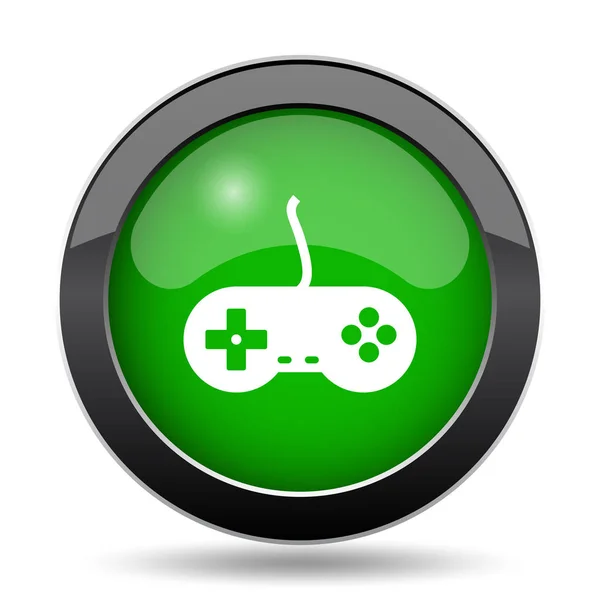 Gamepad Symbol Grüne Website Taste Auf Weißem Hintergrund — Stockfoto