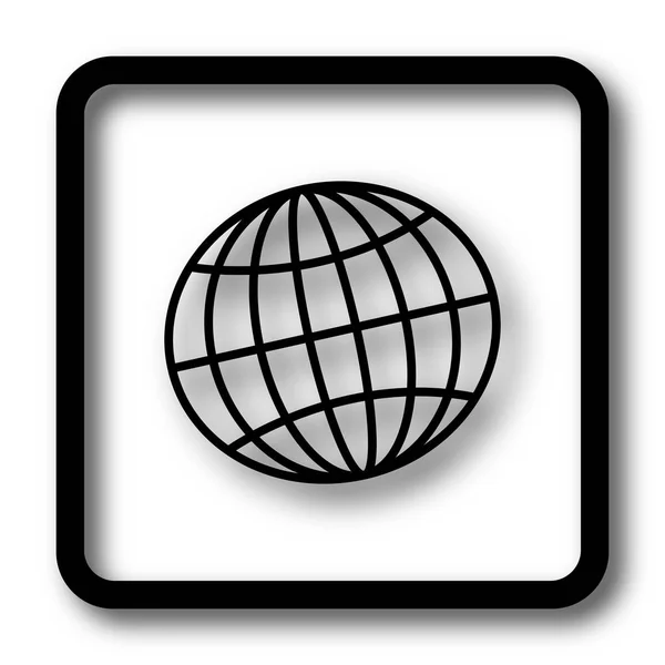 Globe Icon Black Website Button White Background — Stock Photo, Image