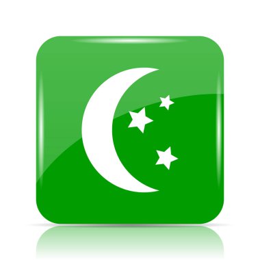 Ay simge. Beyaz arka plan üzerinde Internet düğmesi