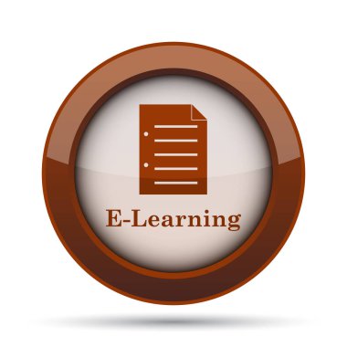 E-öğrenme simgesi. Beyaz arka plan üzerinde Internet düğmesi.