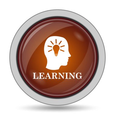 Turuncu kutsal kişilerin resmi web sitesi düğme beyaz arka plan üzerinde öğrenme