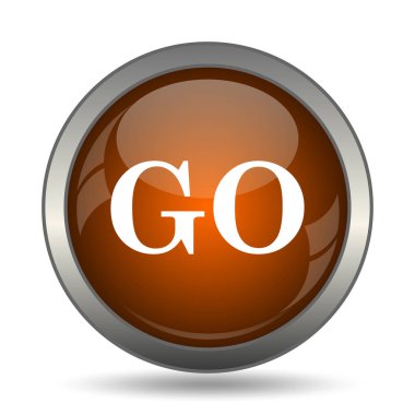 Simgesini gidin. Beyaz arka plan üzerinde Internet düğmesi.