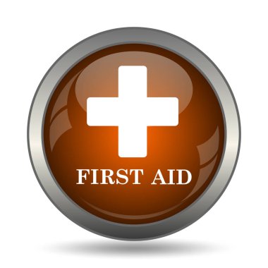 İlk yardım simgesi. Beyaz arka plan üzerinde Internet düğmesi.