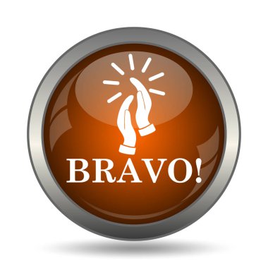 Simge bravo. Beyaz arka plan üzerinde Internet düğmesi.