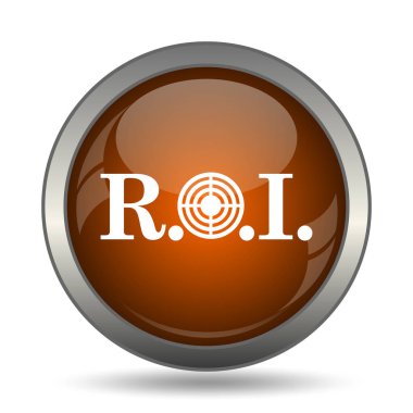 Yatırım getirisi simgesi. Beyaz arka plan üzerinde Internet düğmesi.