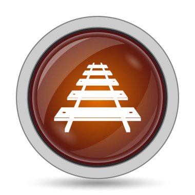 Demiryolu yol turuncu kutsal kişilerin resmi web sitesi düğme beyaz arka plan üzerinde