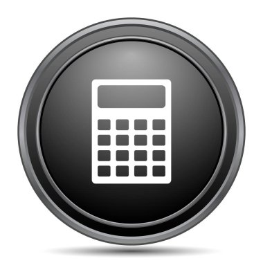 Hesap makinesi simge, siyah Web sitesi düğmesini beyaz arka plan üzerinde