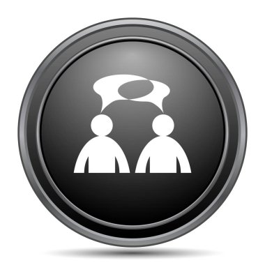 Yorumlar simgesi, siyah beyaz arka plan düğmesini Web sitesi. -Erkekler balon