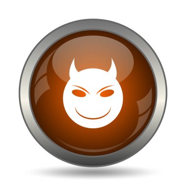 Kötü simgesi. Beyaz arka plan üzerinde Internet düğmesi.