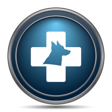 Veteriner simgesi. Beyaz arka plan üzerinde Internet düğmesi