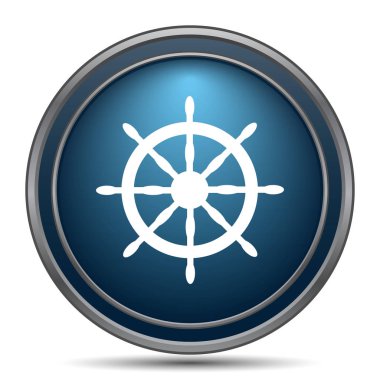 Deniz tekerlek simgesi. Beyaz arka plan üzerinde Internet düğmesi