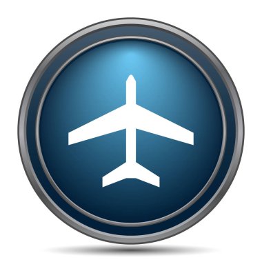 Uçak simgesi. Beyaz arka plan üzerinde Internet düğmesi