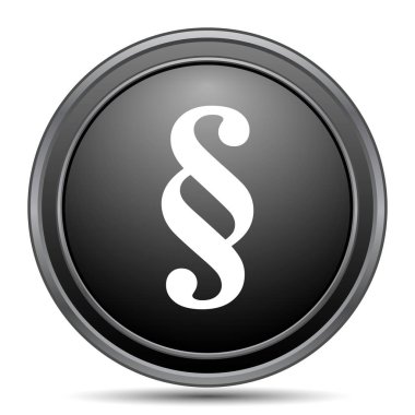 Paragraf simgesi, siyah Web sitesi düğmesini beyaz arka plan üzerinde