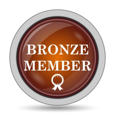 Bronz üye turuncu kutsal kişilerin resmi web sitesi düğme beyaz arka plan üzerinde