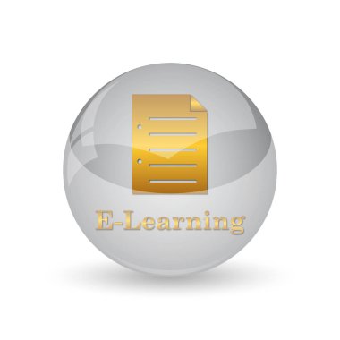 E-öğrenme simgesi. Beyaz arka plan üzerinde Internet düğmesi.