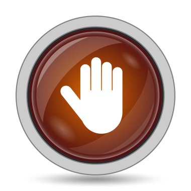 Beyaz arka plan üzerinde turuncu kutsal kişilerin resmi web sitesi düğme durdurmak