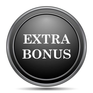 Beyaz arka plan üzerinde ekstra bonus kutsal kişilerin resmi, siyah Web sitesi düğme