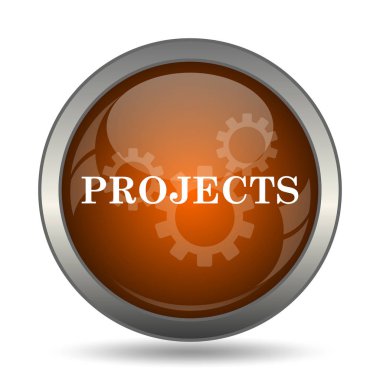 Projeler simgesi. Beyaz arka plan üzerinde Internet düğmesi.