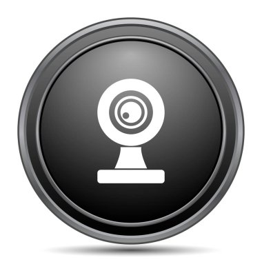 Webcam kutsal kişilerin resmi, siyah Web sitesi düğme beyaz arka plan üzerinde