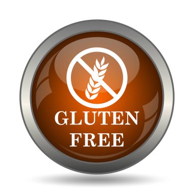 Gluten ücretsiz simge. Beyaz arka plan üzerinde Internet düğmesi.