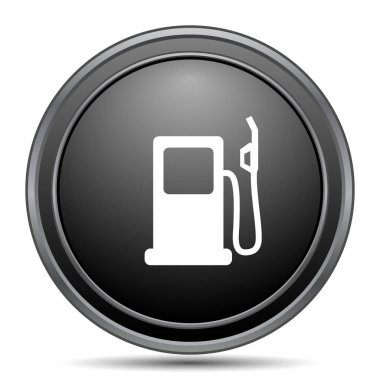 Gaz pompası siyah kutsal kişilerin resmi web sitesi düğme beyaz arka plan üzerinde