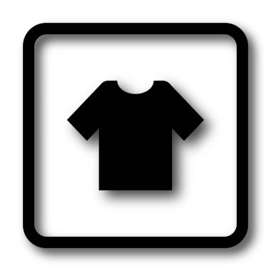 Beyaz arka plan üzerinde T-kısa kutsal kişilerin resmi, siyah Web sitesi düğme