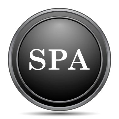 Spa siyah kutsal kişilerin resmi web sitesi düğme beyaz arka plan üzerinde