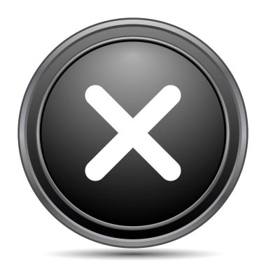 Kapat simgesini, siyah Web sitesi düğmesini beyaz arka plan üzerinde x