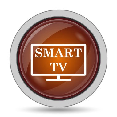 Akıllı TV turuncu kutsal kişilerin resmi web sitesi düğme beyaz arka plan üzerinde