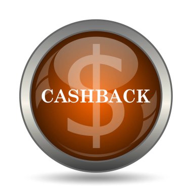 Cashback simgesi. Beyaz arka plan üzerinde Internet düğmesi.