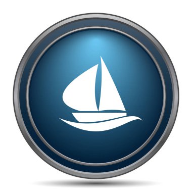 Yelkenli simgesi. Beyaz arka plan üzerinde Internet düğmesi