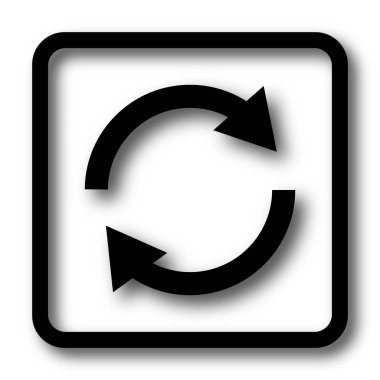 İki okları simge, siyah Web sitesi düğmesini beyaz arka plan üzerinde yeniden