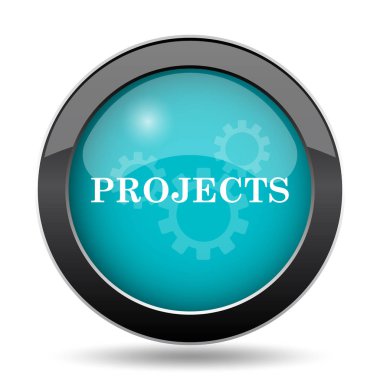 Projeler simgesi. Beyaz arka plan üzerinde projeler Web sitesi düğmesini