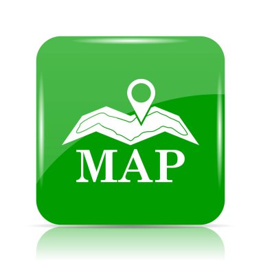 Harita simgesi. Beyaz arka plan üzerinde Internet düğmesi