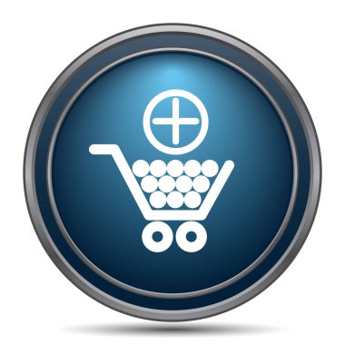 Alışveriş Sepeti simgesini ekleyin. Beyaz arka plan üzerinde Internet düğmesi