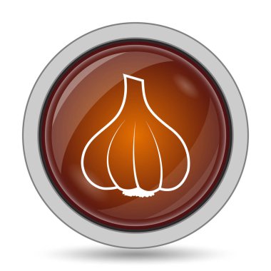 Sarımsak turuncu kutsal kişilerin resmi web sitesi düğme beyaz arka plan üzerinde