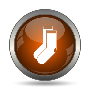 Çorap simgesi. Beyaz arka plan üzerinde Internet düğmesi.