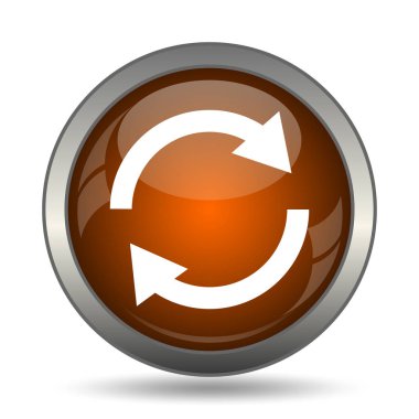 Yeniden iki ok simgesi. Beyaz arka plan üzerinde Internet düğmesi.