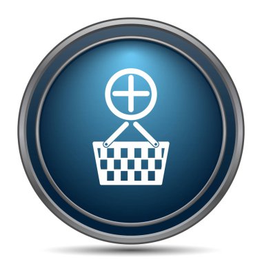 Sepet simgesi ekleyin. Beyaz arka plan üzerinde Internet düğmesi